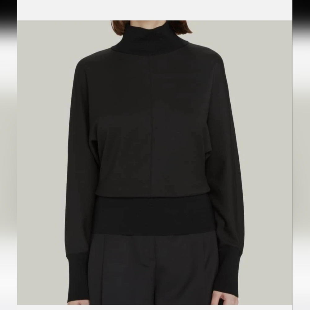 THEORY Black Double Knit Turtleneck Sweater Sz.L